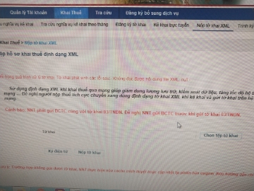 Báo lỗi tờ khai phát sinh các lỗi sau: Không đọc được nội dung file XML null- 