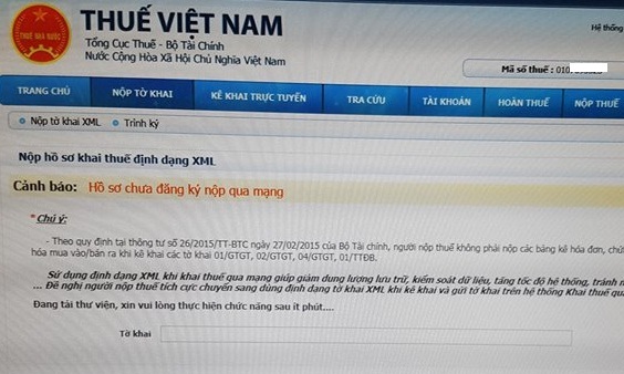 Nếu chưa đăng ký loại tờ khai cần nộp, sau khi ký điện tử thành công nhấn “Xác nhận” sẽ có thông báo “Tờ khai chưa được đăng ký” hoặc “Tờ khai không hợp lệ”