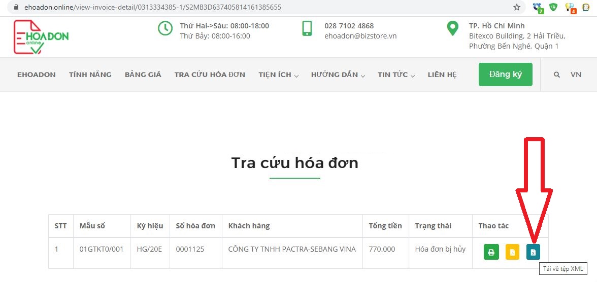 Tải file XML của hóa đơn điện tử- hướng dẫn dành cho bên mua hàng