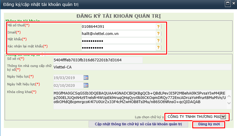 Đăng ký tài khoản quản trị khai báo Hải Quan VNACCS/VCIS và lấy 4 thông số khai báo VNACCS