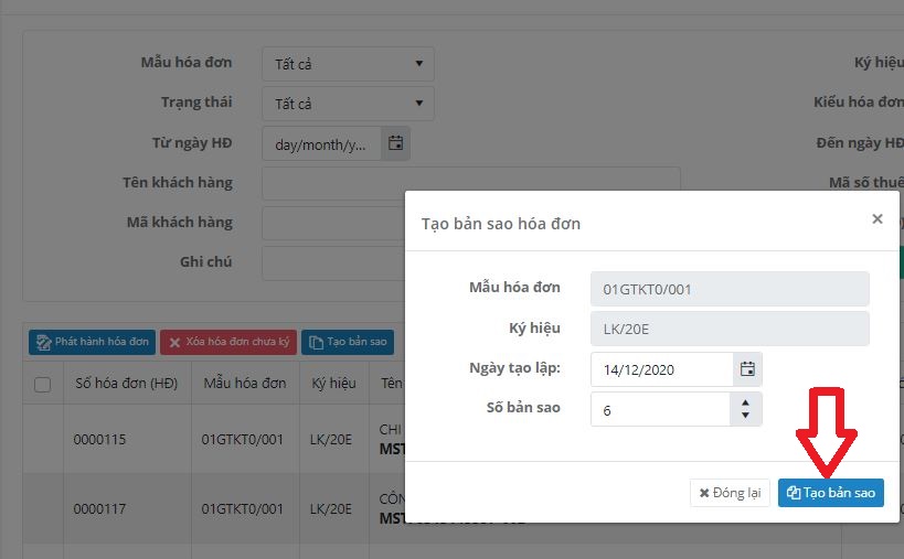 Tạo bản sao hóa đơn: Một trong những tính năng rất hay của hóa đơn điện tử eHoaDon Online