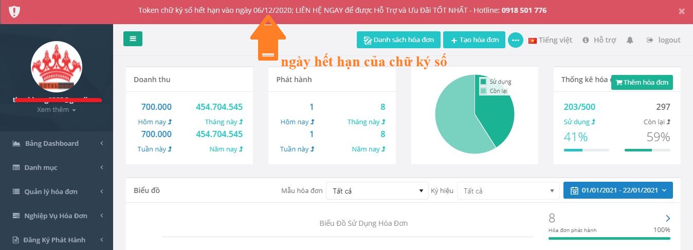 Phát hiện thời gian hết hạn của chữ ký số chủ động hơn nhờ vào Hệ thống Hóa Đơn Điện Tử eHoaDon Online