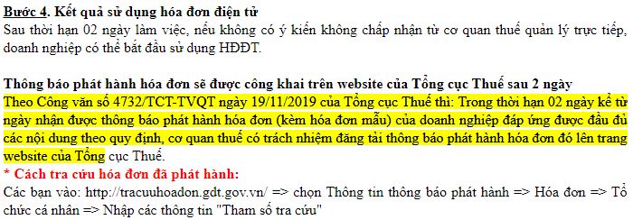 Ngày quyết định và ngày thông báo phát hành hóa đơn điện tử