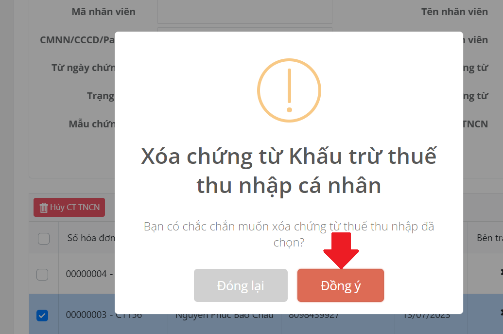Hủy chứng từ Thuế Thu Nhập Cá Nhân bị sai sót