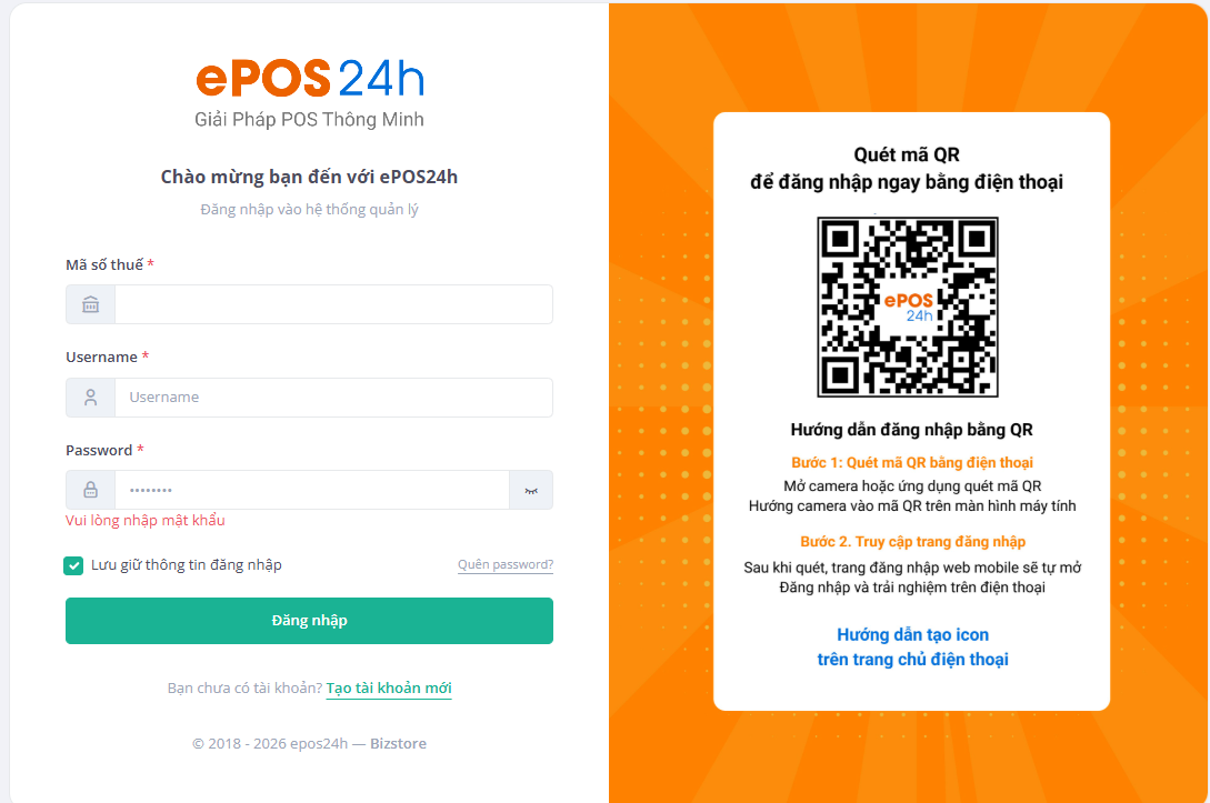 ePOS24h: Giải pháp quản lý bán hàng thông minh và Phát hành hóa đơn điện tử nhanh gọn